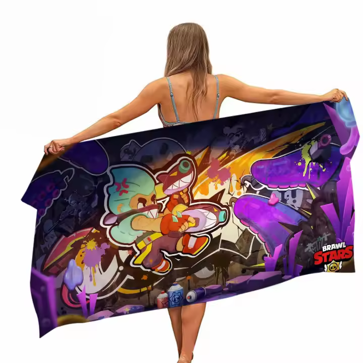 Toalla De Playa Microfibra Brawl Fashion Juego Quick Dry Toalla De Piscina Para Viaje Yoga Toalla De Sandía Toalla De Baño Rectangular Tela De Algodón Tejida - 1