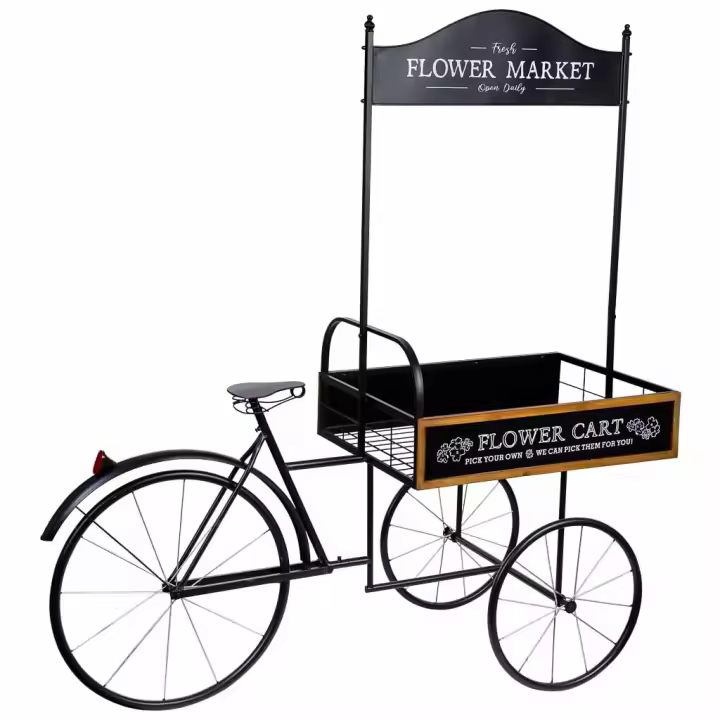Bici expositor de madera y metal con bandeja 160x64x167h cm - 1