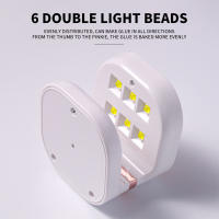 Lámpara UV De Uñas Mini 6LED Secador De Polvos De Uñas Gel Conveniente Para Dedos Singulares Q Forma Dibujadora Hogar Y Salón De Manicura - details 2