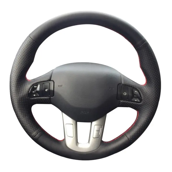 Funda De Volante De Cuero Artificial Negro Tejida a Mano Para Kia Sportage 3 (2011-2014) Y Kia Ceed (2010) Accesorio De Coche Deportivo - 1