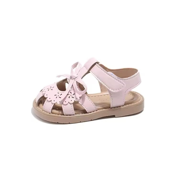Sandalias De Verano Para Bebés Y Niñas Con Corte Y Lazo Zapatos De Princesa Antideslizantes Suela Suave Talla 21-30 Para Niños Y Niñas - 1