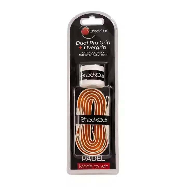 Shockout Dual Pro Grip Y Overgrip Blanco Naranja - 1