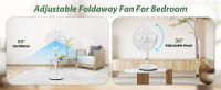 Aigostar Ventilador de Pie， 7 Aspas， Mando a Distancia， 3 Modos y 3 Velocidades， Temporizador 9 h y Oscilación 90º， 45W Altura Ajustable. Blanco Sedate - details 1