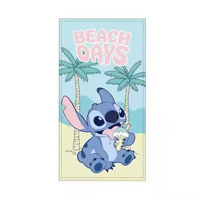 New Import - Toalla Infantil Stich - Microfibra Estampado - 100% Poliéster 70x140cm - Ideal para la Playa o Piscina - 1
