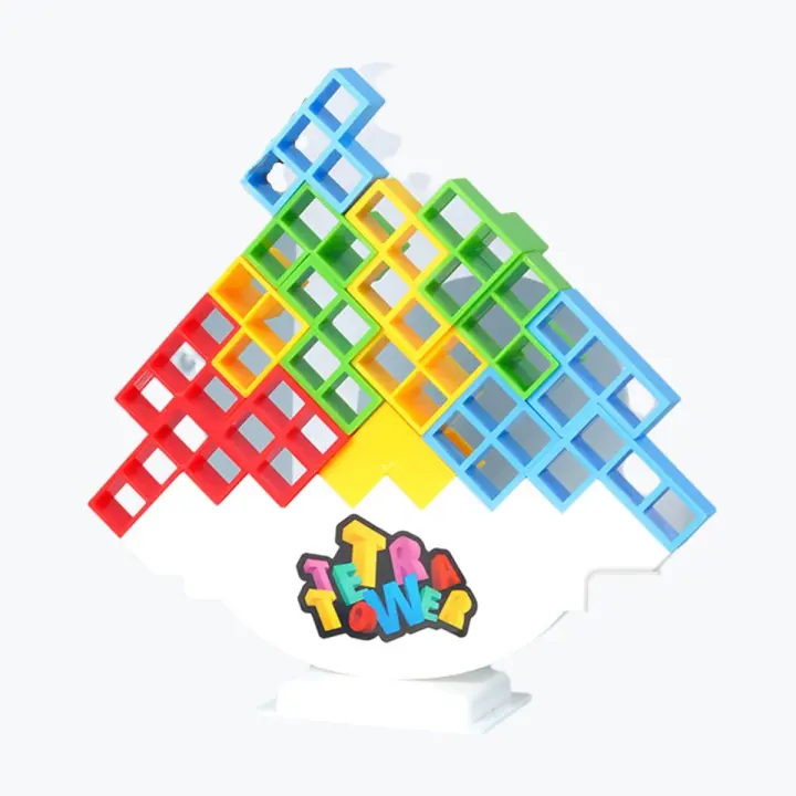 Juego de bloques apilables de equilibrio de 48 piezas, juego de mesa para 2 jugadores + juego familiar, fiesta, viajes, juguete de bloques de equipo para niños y adultos - 1