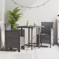 Silla de Jardín vidaXL Conjunto de 2 Gris Claro Resina Plástica Estándar - details 0
