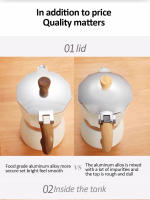 Pot De Café Moka De 150/300ml Con Mango De Madera Hacer Espresso Italiano Accesorios De Café Para El Hogar Material Aluminio - details 9