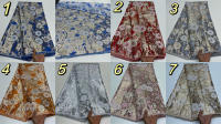 Tela De Encaje Africano De Alta Calidad 5 Yardas Brocado Nigeriano Jacquard Demask Francés Para Costura Vestidos De Fiesta Para Mujeres - details 1