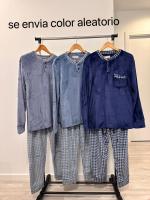 Pijama Hombre Invierno, Pijama coralina 2 Piezas de Manga Larga  Pijama Coralina de Hombre Otoño-Invierno de Manga Larga Polar Calentito Super Suave, Conjunto de Pijama Súper Cómodo para Dormir y Estar en Casa - details 1