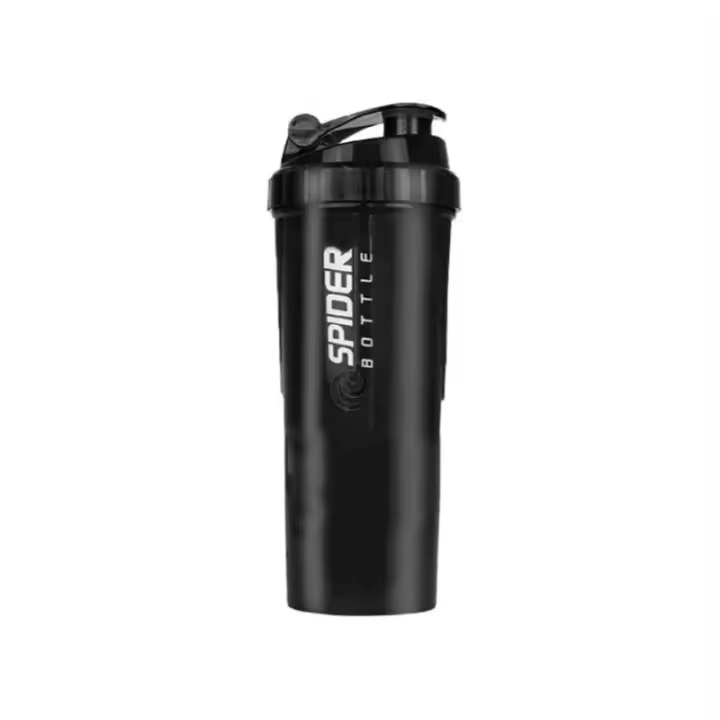 Botella De Proteína Con Agitador De 3 Capas Botella De Agua Con Mezclador Para Ejercicio Y Construcción Corporal Plástico - 1