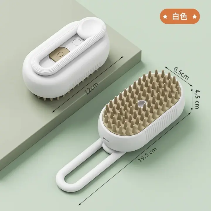 Cepillo De Vapor Para Gatos Y Perros 3 En 1 Eléctrico Con Misting Para Masaje Y Aseo De Mascotas Eliminador De Pelos - 1