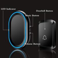 Timbre inalámbrico, 4 botones Y 1 receptor, Agua Resistant, Con enchufe de pared, función de Memoria ante fallos de Alimentación, Luz LED intermitente, amplio éxito, color Negro - details 0