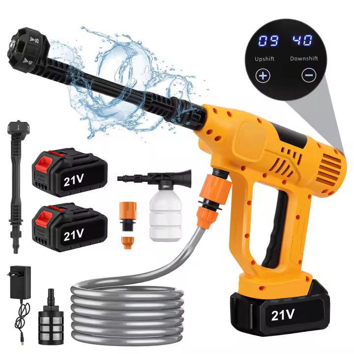 500W 65Bar Cordless High Pressure Car Wash Washer Gun Generator 6in1 Nozzle Digital Display Garden Cleaner Water Gun Spray For Makita 18V Battery - 1