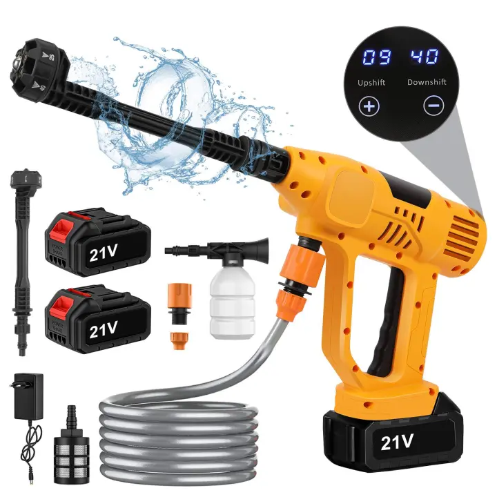 500W 65Bar Cordless High Pressure Car Wash Washer Gun Generator 6in1 Nozzle Digital Display Garden Cleaner Water Gun Spray For Makita 18V Battery - 1