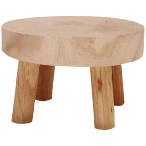 Soporte para plantas de Madera-Mini taburete de Madera para uso interior o exterior (Tamaño: S) - 1
