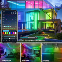 Tira De LED WS2812B Neón Inteligente RGBIC Individualmente Direccionalizable Impermeable Con Control Remoto Bluetooth 28 Teclas Para El Dormitorio - details 0