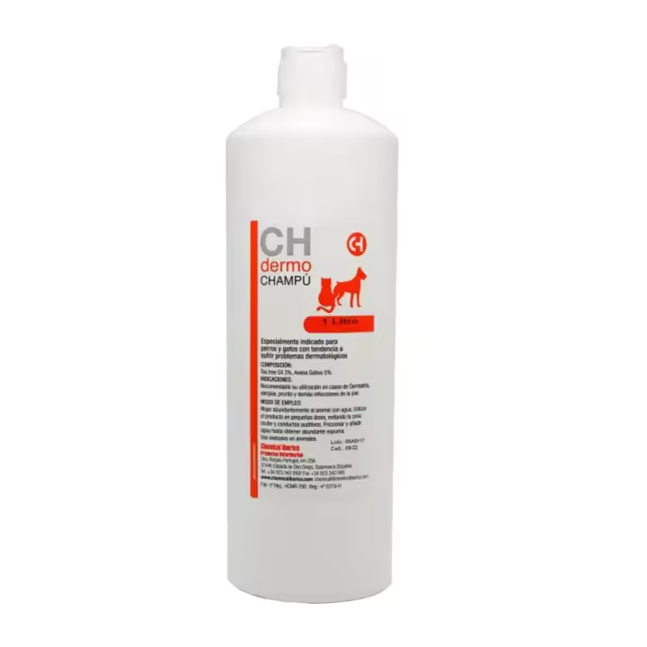 Dermo Champú 1 L champú natural que limpia, calma e hidrata la piel sensible de perros y gatos Chemical Ibérica - 1