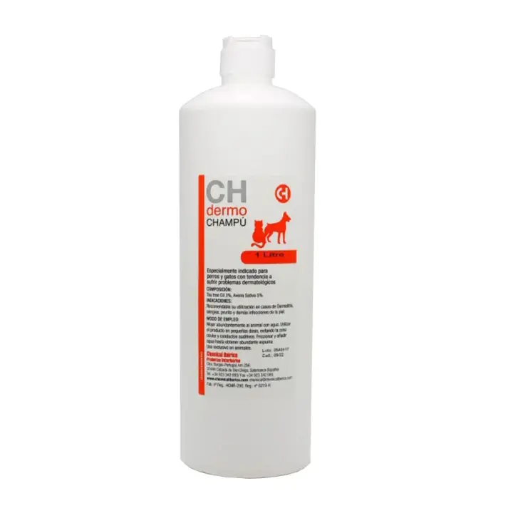 Dermo Champú 1 L champú natural que limpia, calma e hidrata la piel sensible de perros y gatos Chemical Ibérica - 1