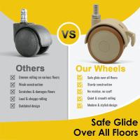 Ruedas Giratorias De Silla Para Muebles Con Freno 2" 4 Piezas Caster Reemplazo Con Eje Trenzado Soporta Hasta 90 Libras - details 2