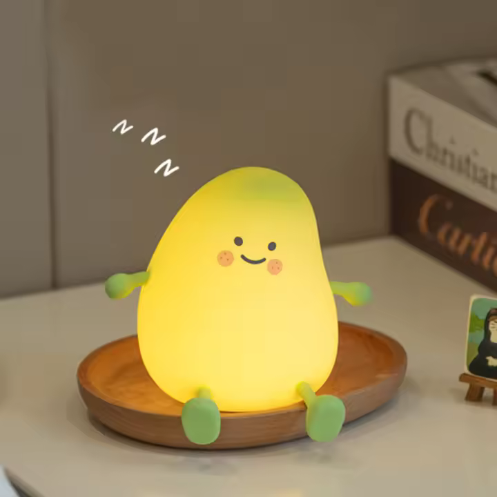 Lámpara Nocturna De Silicona En Forma De Pera LED Con 7 Colores Toque Y Recargable USB Decoración Para Dormitorio Regalo Para Niños - 1