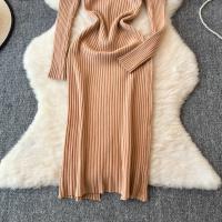 Vestido Largo De Mujer Con Cuello En V Y Manga Larga Blanco Elegante Con Cierre De Lazos Estilo Callejero Alta Moda Para Otoño Y Playa - details 30