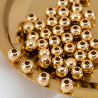 50pcs Bolas Redondas De Latón Originales 3mm 4mm 5mm 6mm 8mm Para Complementos De Joyería DIY Colgantes Y Pulseras - details 1