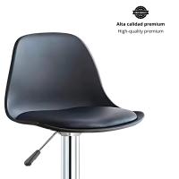 LUTODY - Silla bar, Uso interior, Taburete moderna alta elevación, Asiento de polipiel cuero sintético, Estructura metálica metal de acero, Palanca para subir bajar de asiento, Resistente y fácil de limpiar, Giratoria 360º, Para hogar casa escritorio desp - details 1