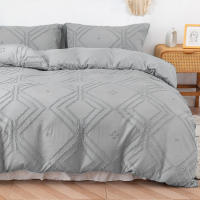 Funda De Edredón Tejida 3pcs 100% Microfibra Cama Ropa De Cama Conjunto Suave Para Todas Las Estaciones Amigable Con La Piel - details 7