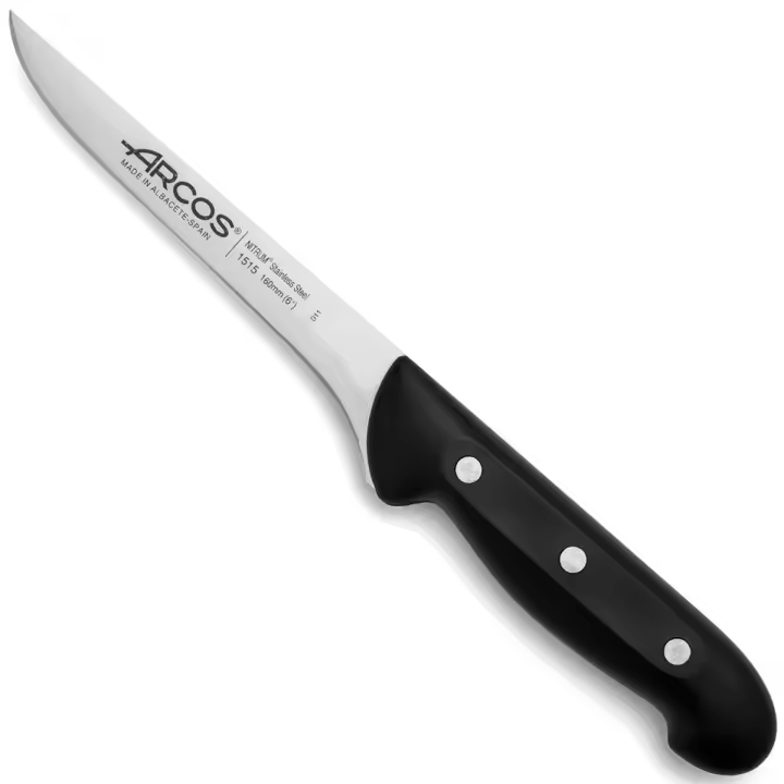 ARCOS Maitre - Cuchillo Deshuesador (160 mm) - Hoja de Acero Inoxidable Nitrum® - Mango Negro de Polipropileno (PP) - 151500 - 1