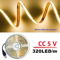 Tira De Luz LED COB DC5V Con Suministro De Energía USB 320LED/m Alta Densidad Flexible 3000K/4500K/6500K Para Iluminación De Sala De Estar - details 1