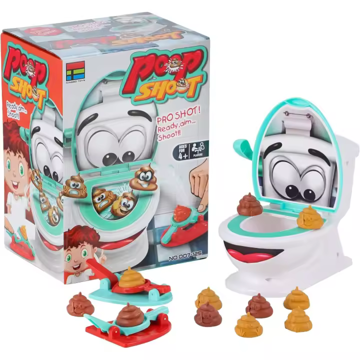 Juego Creative para niños y niñas de 4 a 12 años, incluye 12 caca, 2 lanzadores y una pegatina - 1