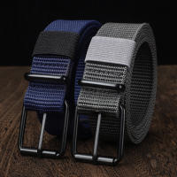 Cinturón De Lona Negra 110/130cm Con Hebilla De Cuero Para Hombres Y Mujeres Estilo Casual Para Combinar Con Jeans Deporte Al Aire Libre - details 1