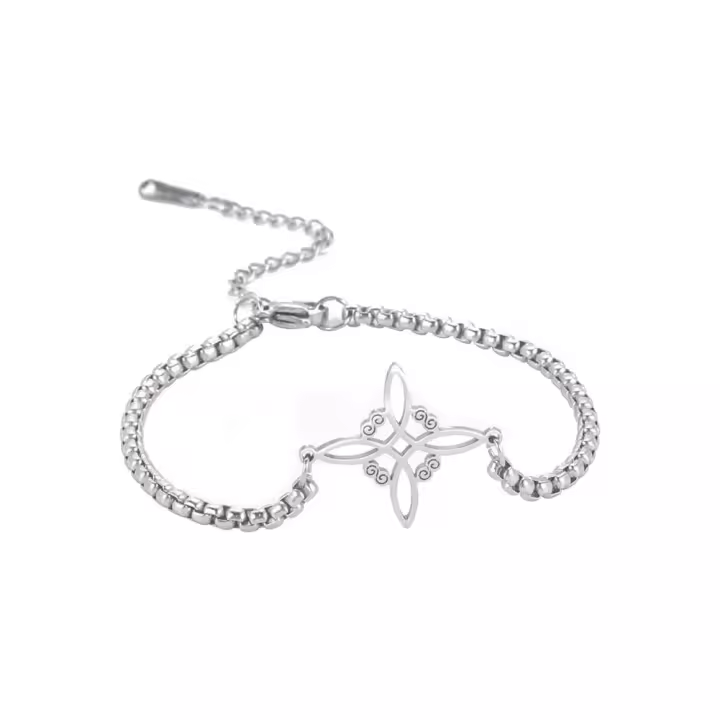 Delicada pulsera de Nude de bruja Celta, amuleto recortado de Cuatro Esquinas, vintage dije irlandés Wiccan, joyería Gift para niñas y Mujeres, Sin Gemas. - 1
