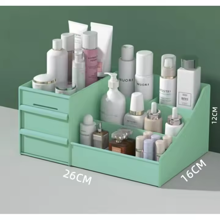 Organizador de Escritorio para Cosméticos, Caja de Almacenamiento con Gran Capacidad para Maquillajes, Esmaltes de Uñas y Joyería ,Organizador para Maquillaje DE PLASTICO - 1