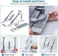 Portable Adjustable Laptop Riser Notebook Holder, Metal & ABS Foldable Ventilated Cooling PC Stand for MacBook Pro/Air, HP, Lenovo, Sony, Dell - details 1