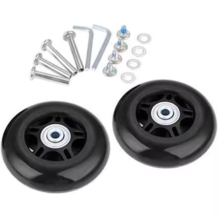 DPZO-2 piezas Ruedas para equipaje Accesorios para equipaje Ruedas de repuesto para equipaje Piezas de reparación Ruedas de repuesto Ruedas para equipaje con tornillos Ruedas 70 mm x 24 mm Piezas de repuesto para equipaje - 1