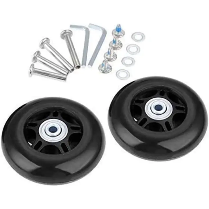 DPZO-2 piezas Ruedas para equipaje Accesorios para equipaje Ruedas de repuesto para equipaje Piezas de reparación Ruedas de repuesto Ruedas para equipaje con tornillos Ruedas 70 mm x 24 mm Piezas de repuesto para equipaje - 1