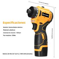 Destornillador Eléctrico Sin Escobillas 16.8V 1500RPM Torque Máximo 55Nm Herramienta Multifuncional Para Reparación De Computadoras - details 2