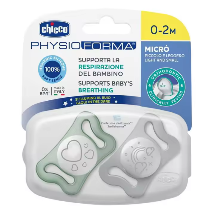 Chicco Chupete Silicona Physio Micro Luminoso 0-2 Meses - 1