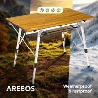 AREBOS Mesa de camping 90 x 51,5 cm mesa rodante aluminio mesa plegable exterior - details 19