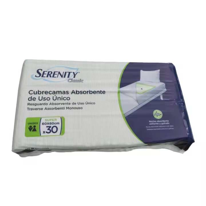 Serenity Empapador Desechable 60x60 Absorvente 30 Unidades - Protección Contra Derrames - 1