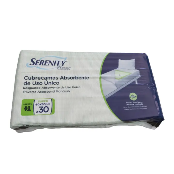 Serenity Empapador Desechable 60x60 Absorvente 30 Unidades - Protección Contra Derrames - 1