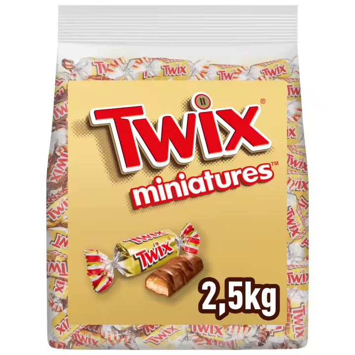 Twix minis Chocolatinas con Galleta crujiente y suave caramelo recubiertos de chocolate con leche (2,5kg) - 1
