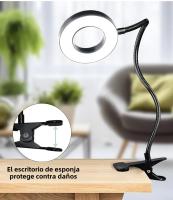 Lámpara De Escritorio LED Ajustable En 3 Colores USB Multiusos Flexible Para Lectura En La Cama Luz Nocturna Moderna Negra - details 6