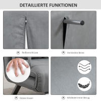 Cecodadi sofá Cama Doble características y camisas, sofá ajustable, máx 150 kg, gris Claro - details 2