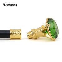 Bastón De Moda Verde Diamante Dorado 93cm Elegante Decorativo Para Cosplay Manija De Cabeza De Diamante Tipo Gentleman - details 8
