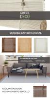 STORESDECO Estor Enrollable de Bambú 100% Natural para Interiores o Terrazas. Persiana de Bambú Premium con Privacidad Reducida de Día y Noche - details 0