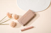 Cartera Larga Preppy Estilo Japón Y Corea Pequeña Fresca PU Con Hebilla De Hoja Color Sólido Cierre De Cremallera Doblete Para Documentos Y Tarjetas - details 19