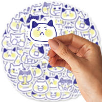 40pcs Pegatinas De Gato Azul Lindo Para Decorar Portátil Motocicleta Maleta PVC Impermeable Y Duradero Tamaño 6.5x4.5cm - details 3