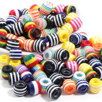 50Pcs Bolas De Resina Arcoíris 6mm Con Agujero Grande Para Hacer Joyas Braceletes Collares Cadenas Suministros De Manualidades - details 5